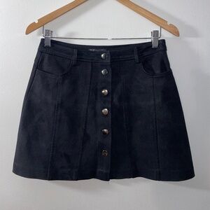 Black suede mini skirt